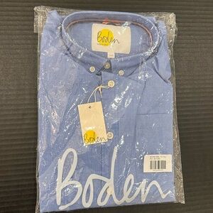 Boden boys blue long sleeve button-down shirt, size 15-16 New